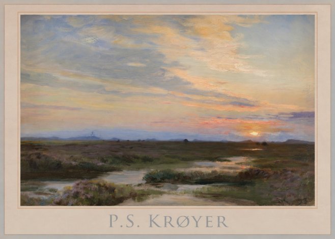 P.S. Krøyer Moorland with Sunset No1 - Poster