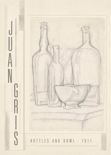 Juan Gris Bottles and Bowl No3 - Poster