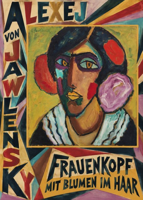 Alexej von Jawlensky Frauenkopf Mit Blumen Im Haar No6 - Poster
