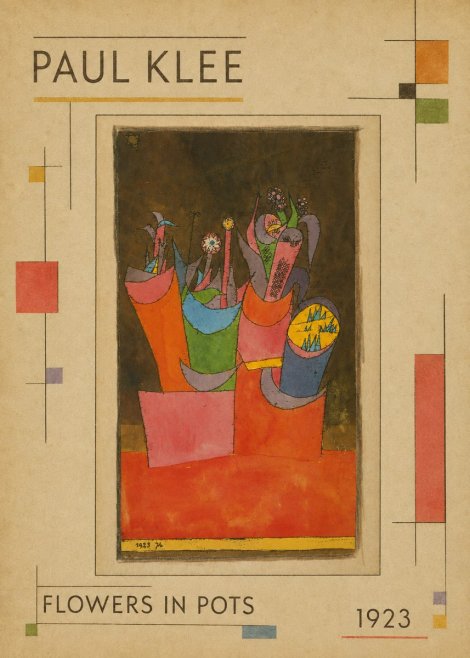 Paul Klee Flowers in Pots No1 - Poster