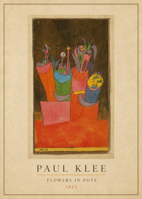 Paul Klee Flowers in Pots No4 - Poster