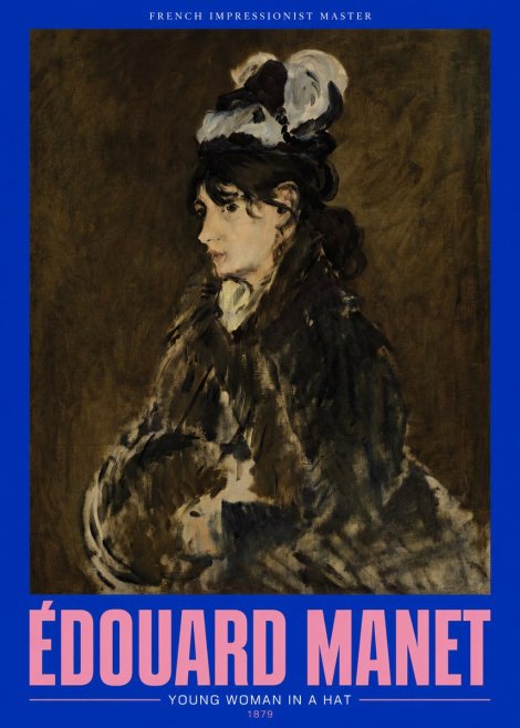 Édouard Manet Young Woman in a Hat I No3 - Poster