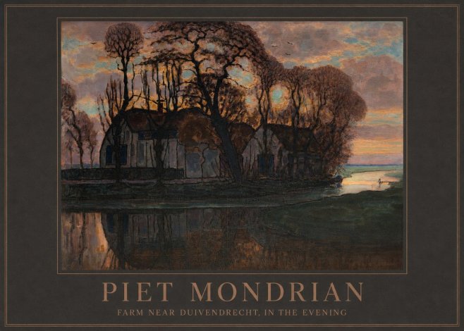 Piet Mondrian Farm Near Duivendrecht, in the Evening No3 - Poster