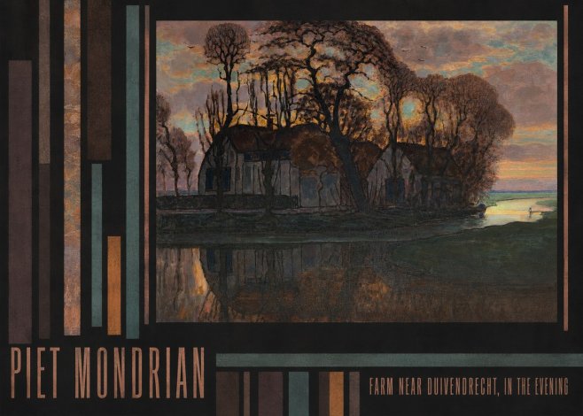 Piet Mondrian Farm Near Duivendrecht, in the Evening No5 - Poster