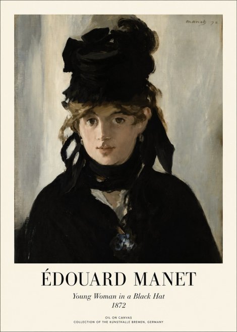 Édouard Manet Young Woman in a Black Hat I No1 - Poster