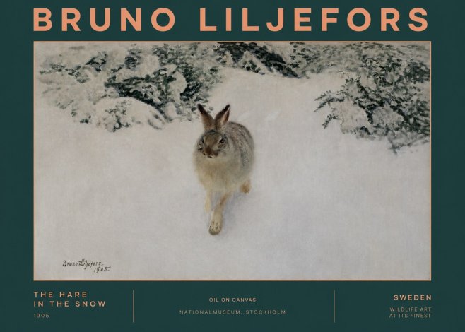 Bruno Liljefors The Hare in the Snow No2 - Poster
