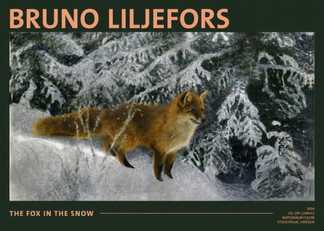 Bruno Liljefors The Fox in the Snow No2 - Poster