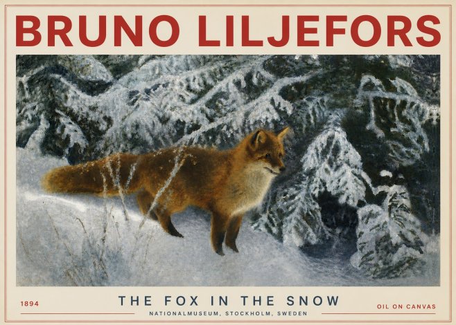 Bruno Liljefors The Fox in the Snow No4 - Poster