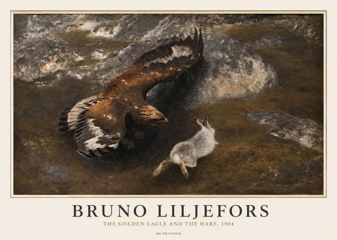 Bruno Liljefors The Golden Eagle and the Hare, 1904 No1 - Poster