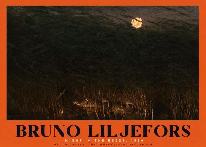 Bruno Liljefors Night in the Reeds No2 - Poster