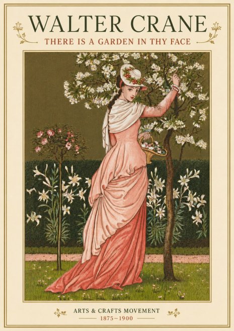 Walter Crane There Is a Garden in Thy Face I No4 - Poster