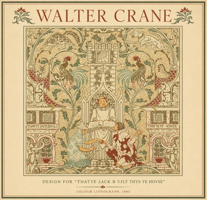 Walter Crane Design for "Thatte Jack B Vilt Thys Ye Hovse" No4 - Poster