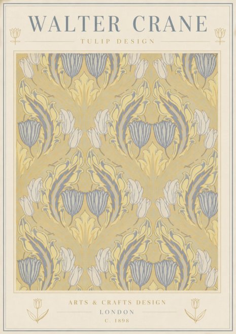 Walter Crane Tulip Design I No3 - Poster