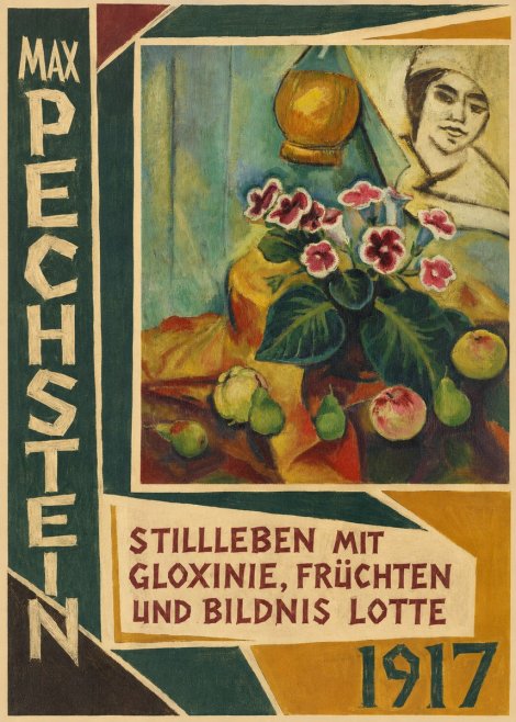 Max Pechstein Stillleben Mit Gloxinie, Früchten Und Bildnis Lotte No2 - Poster