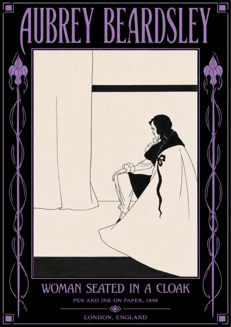 Aubrey Beardsley Woman Seated in a Cloak No4 - Poster