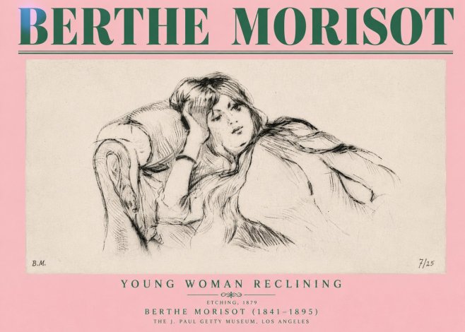 Berthe Morisot Young Woman Reclining I No4 - Poster