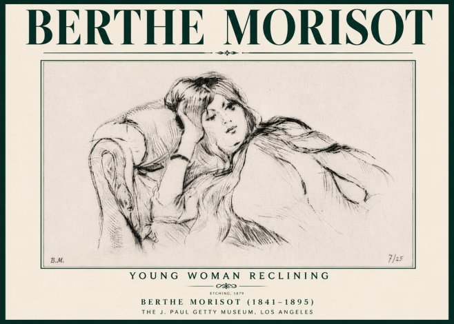 Berthe Morisot Young Woman Reclining I No6 - Poster