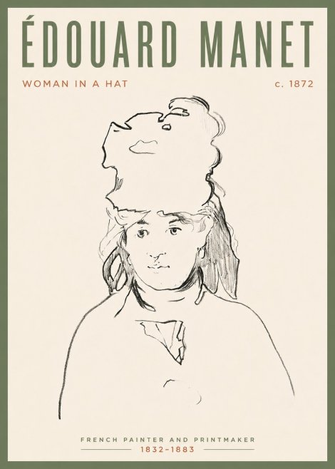 Édouard Manet Woman in a Hat No4 - Poster