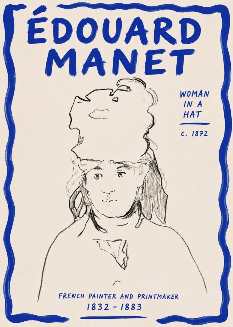 Édouard Manet Woman in a Hat No6 - Poster