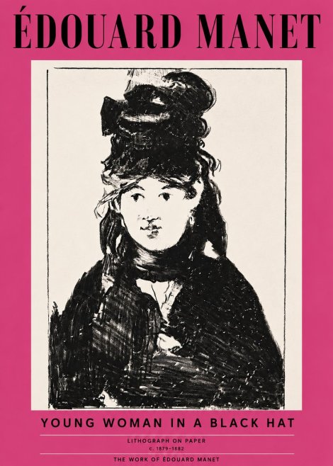 Édouard Manet Young Woman in a Black Hat II No3 - Poster