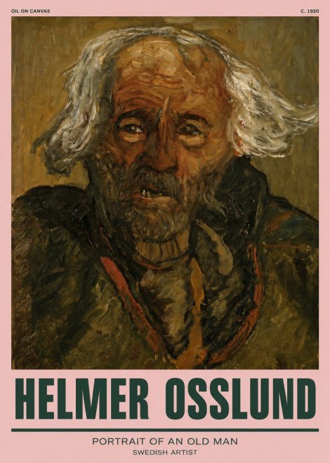 Helmer Osslund Portrait of an Old Man No3 - Poster