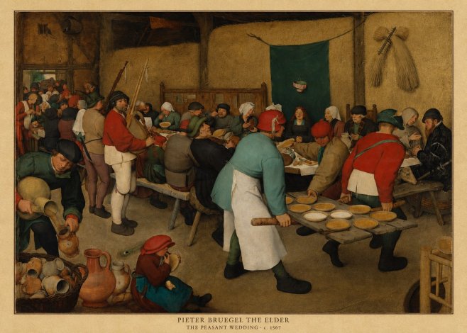 Pieter Bruegel The Peasant Wedding V No5 - Poster
