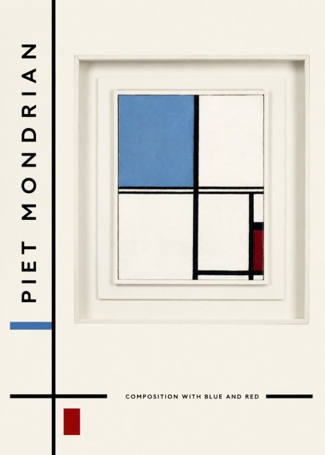 Piet Mondrian Composition with Blue and Red No2 - Poster