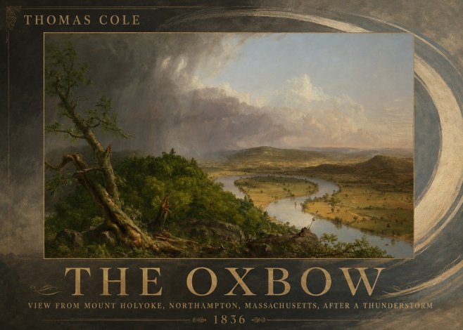 Thomas Cole View from Mount Holyoke, Northampton, Massachusetts, After a Thunderstorm—the Oxbow II No3 - Poster