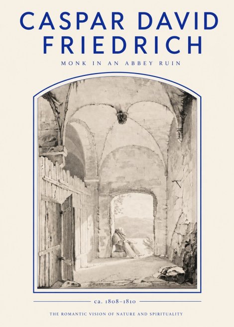 Caspar David Friedrich Monk in an Abbey Ruin No3 - Poster