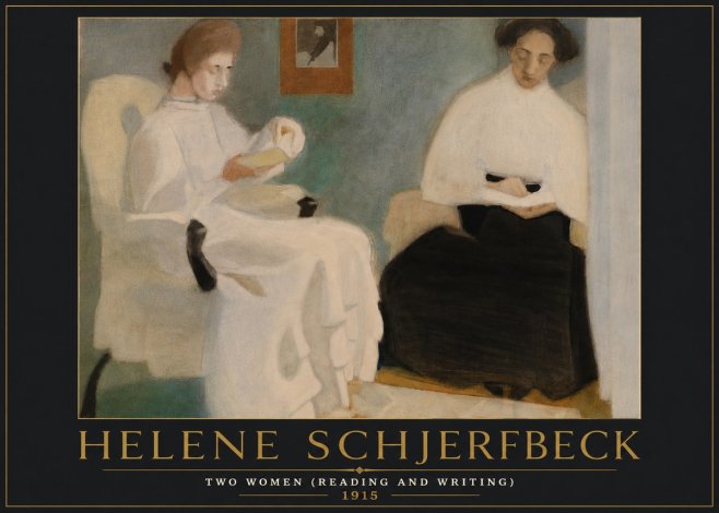 Helene Schjerfbeck Two Women (Reading and Writing) No6 - Poster
