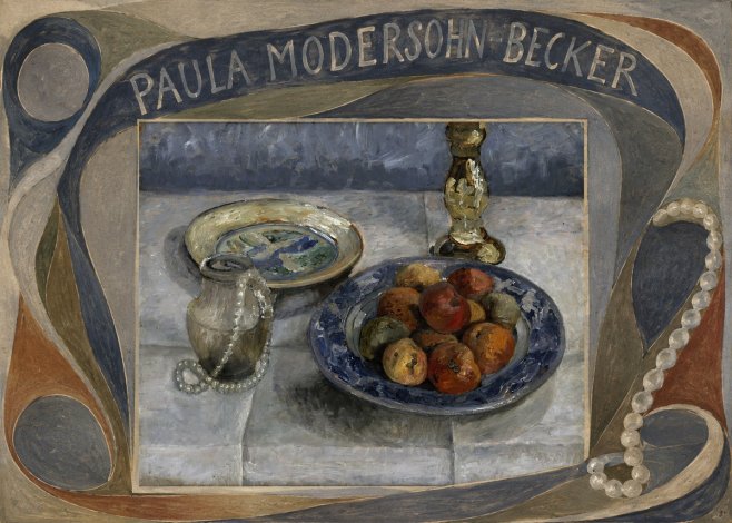 Paula Modersohn-Becker Still Life with Candlestick, Pitcher, and Fruit No3 - Poster