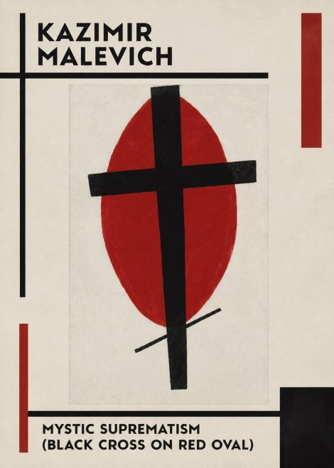 Kazimir Malevich Mystic Suprematism (Black Cross on Red Oval) No1 - Poster