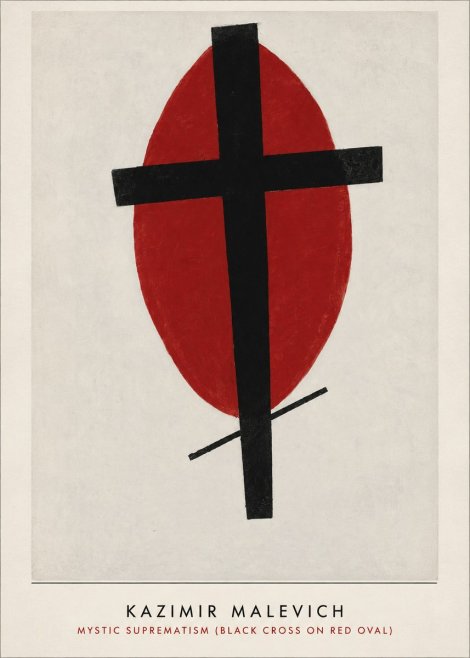 Kazimir Malevich Mystic Suprematism (Black Cross on Red Oval) No3 - Poster