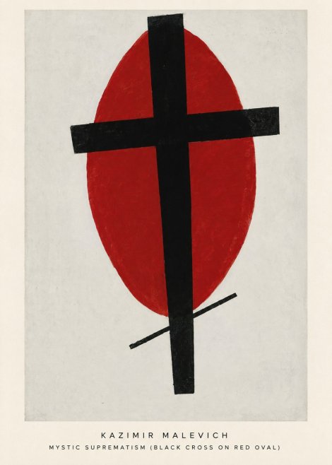 Kazimir Malevich Mystic Suprematism (Black Cross on Red Oval) No5 - Poster