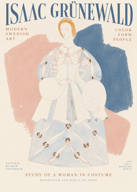Isaac Grünewald Study of a Woman in Costume No2 - Poster