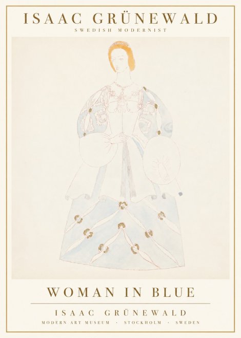 Isaac Grünewald Study of a Woman in Costume No3 - Poster