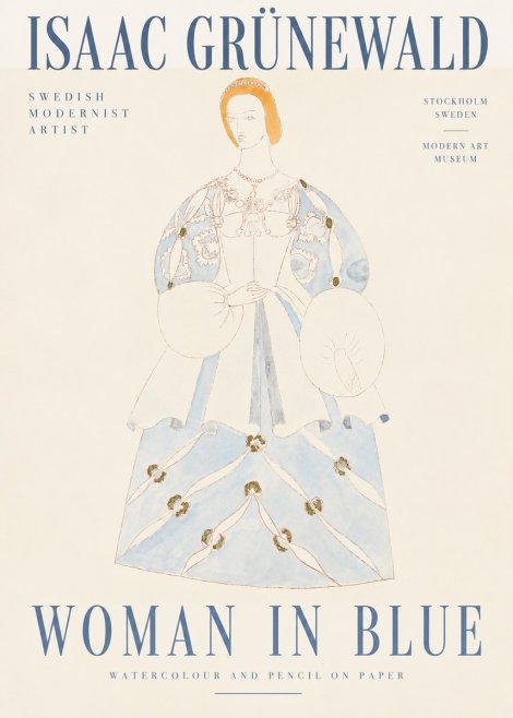 Isaac Grünewald Study of a Woman in Costume No4 - Poster