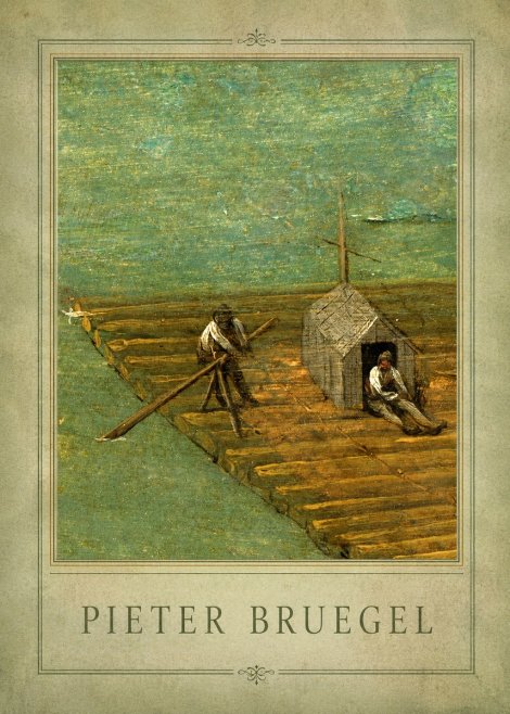 Pieter Bruegel Two Men on a Raft No1 - Poster