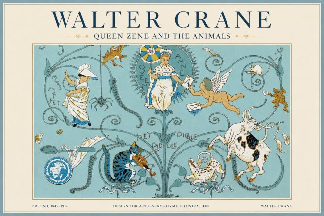 Walter Crane Queen Zene and the Animals No1 - Poster