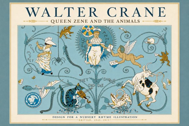 Walter Crane Queen Zene and the Animals No5 - Poster