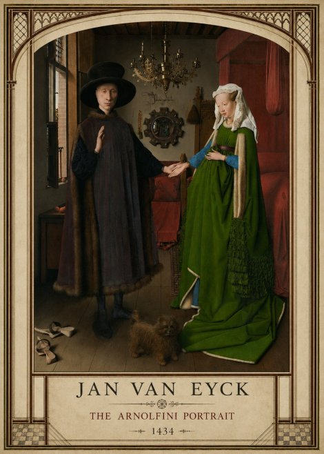 Jan van Eyck The Arnolfini Portrait V No3 - Poster