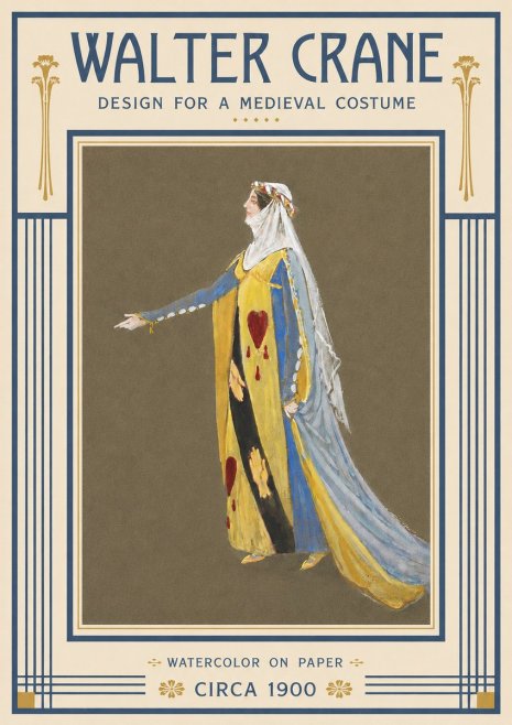 Walter Crane Design for a Medieval Costume No3 - Poster