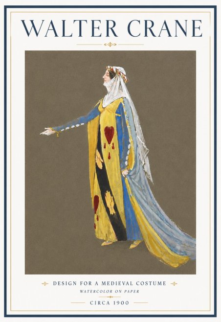 Walter Crane Design for a Medieval Costume No6 - Poster
