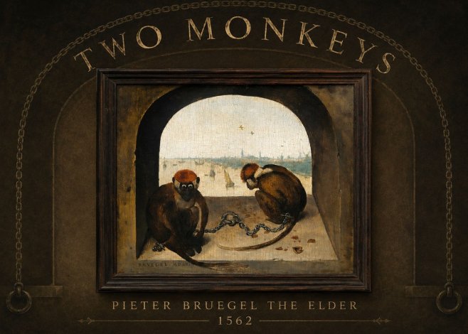 Pieter Bruegel Two Monkeys III No2 - Poster
