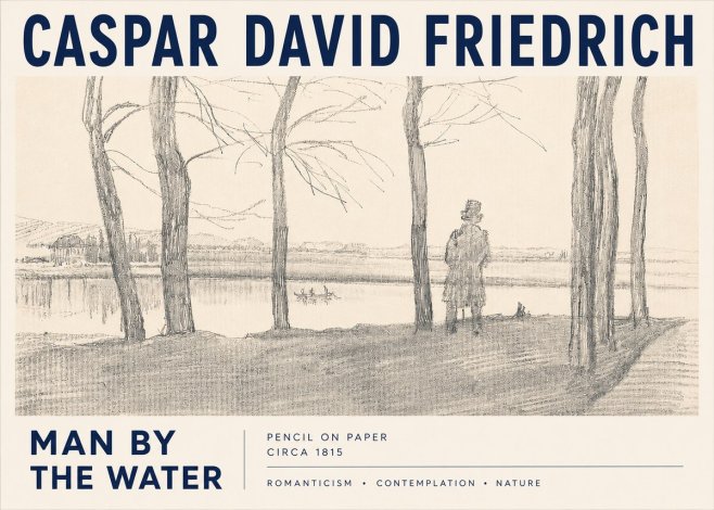 Caspar David Friedrich Man by the Water No3 - Poster