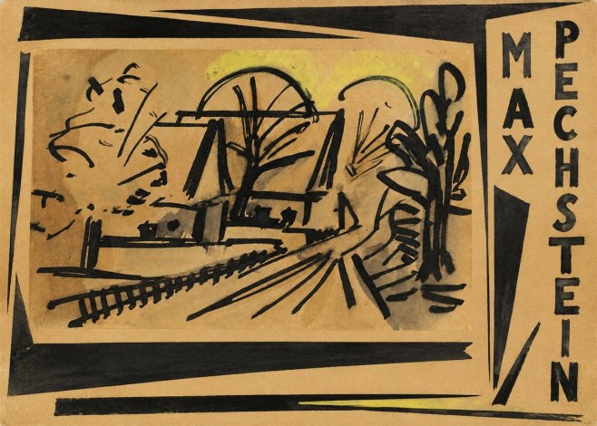 Max Pechstein Abstract Village Landscape No2 - Poster