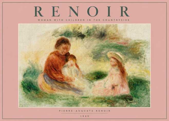Renoir Woman with Children in the Countryside No4 - Poster