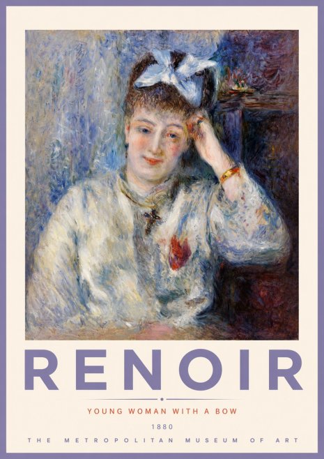 Renoir Young Woman with a Bow No2 - Poster