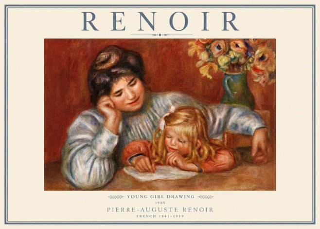 Renoir Young Girl Drawing No3 - Poster