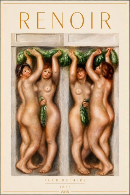 Renoir Four Bathers No4 - Poster